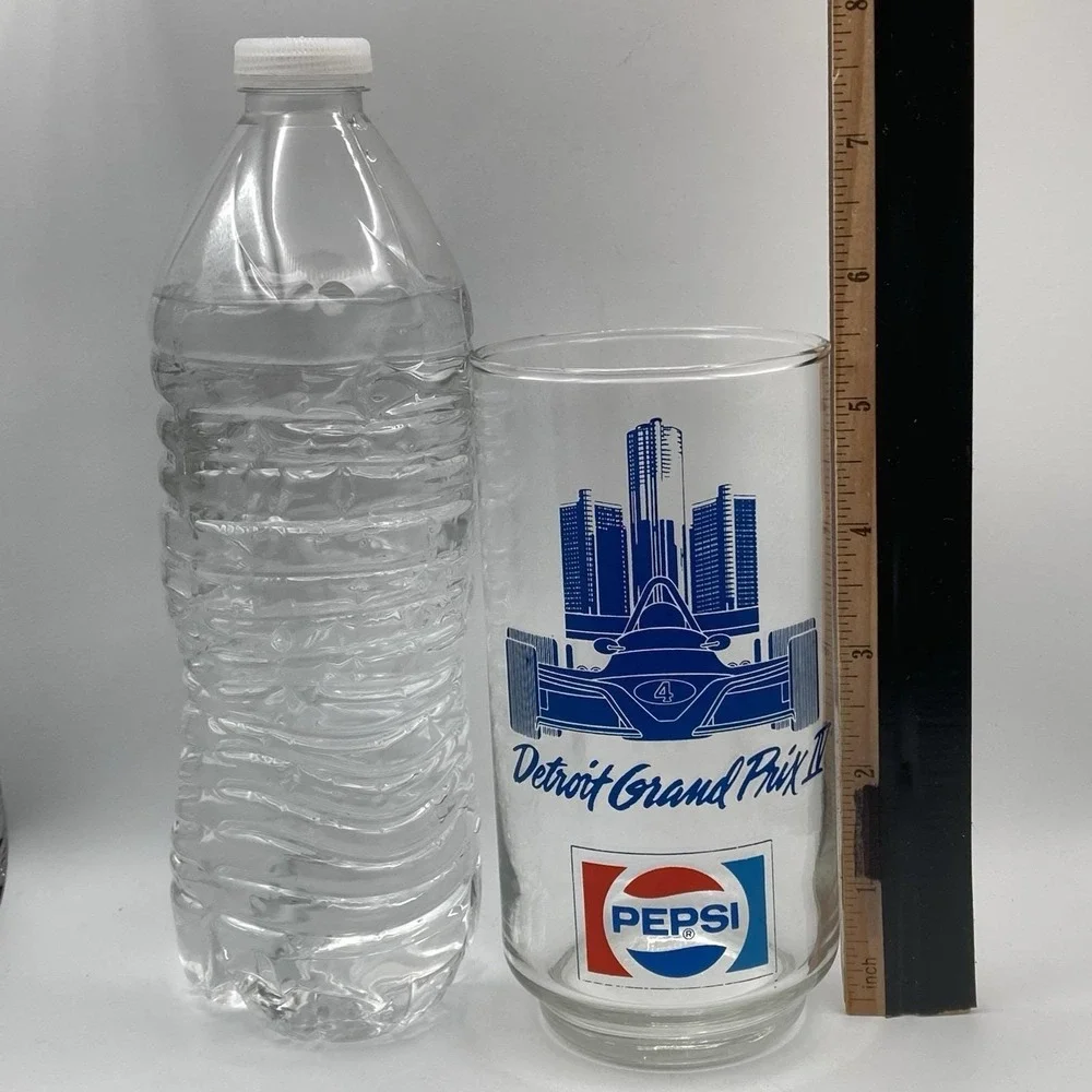 1 - Vtg 1985 Detroit Grand Prix IV Glass / Pepsi Formula 1 Racing Souvenir Cola